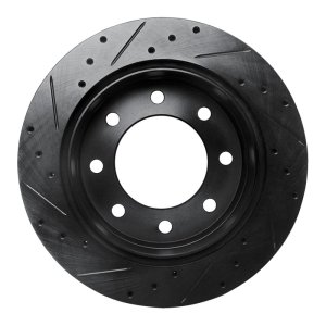 Chevrolet Silverado 1500 Brake Rotor (1) - Rear Right - R1 Concepts - Drilled & Slotted - Black - `03-`05
